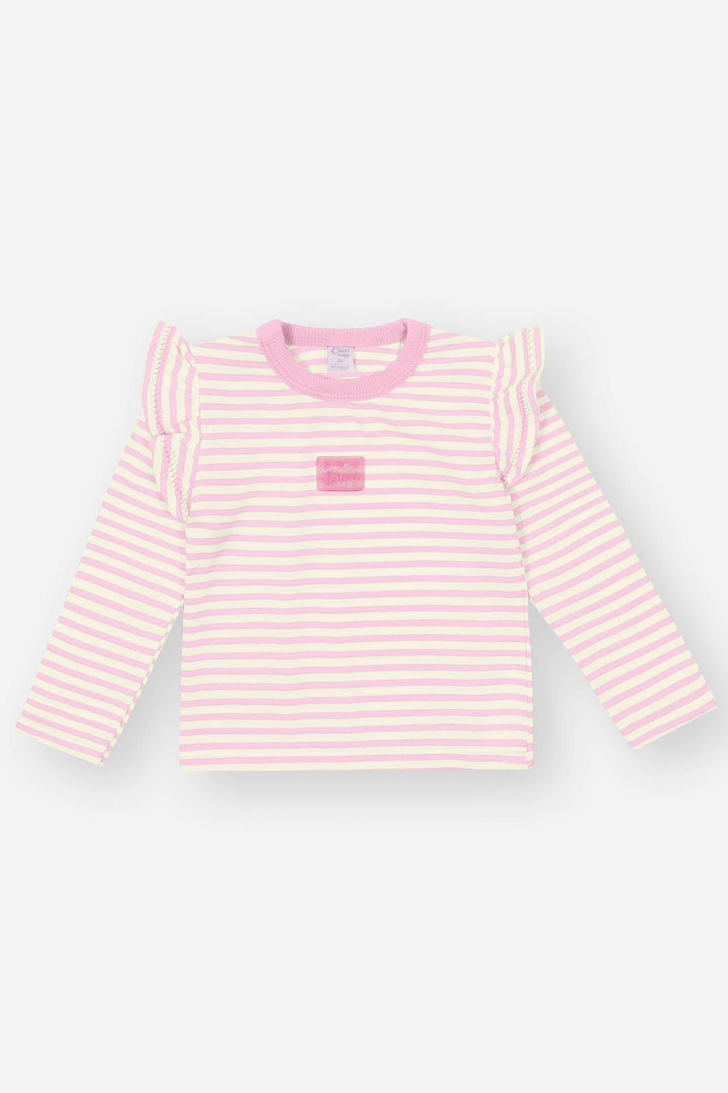 Blusa Bebê Menina Listrada Rosa Mundo Cinti