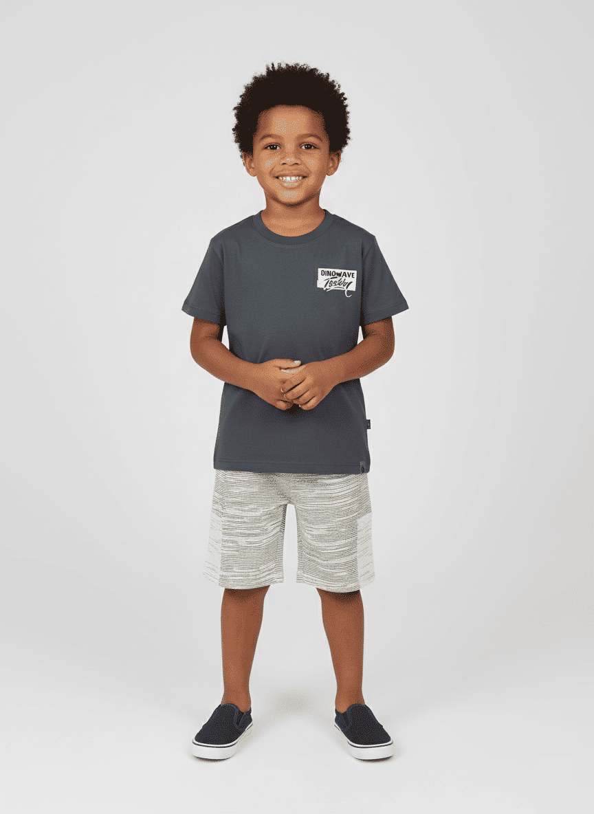 Conjunto Infantil Menino Dino Wave Chumbo Abrange