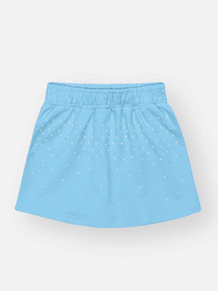 Conjunto Bebê Menina Ursinha Bailarina com Short-Saia – Look Delicado em Algodão Cinti Baby NATURAL/AZ PORCELANA