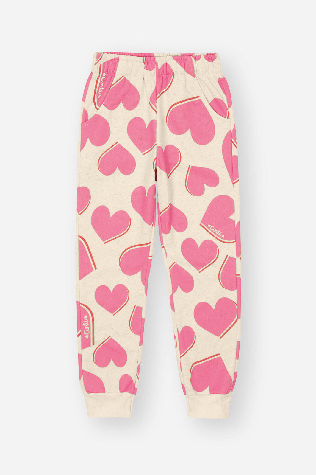 Conjunto Infantil Menina Jaqueta E Calça Corações Rosa Mundo Cinti
