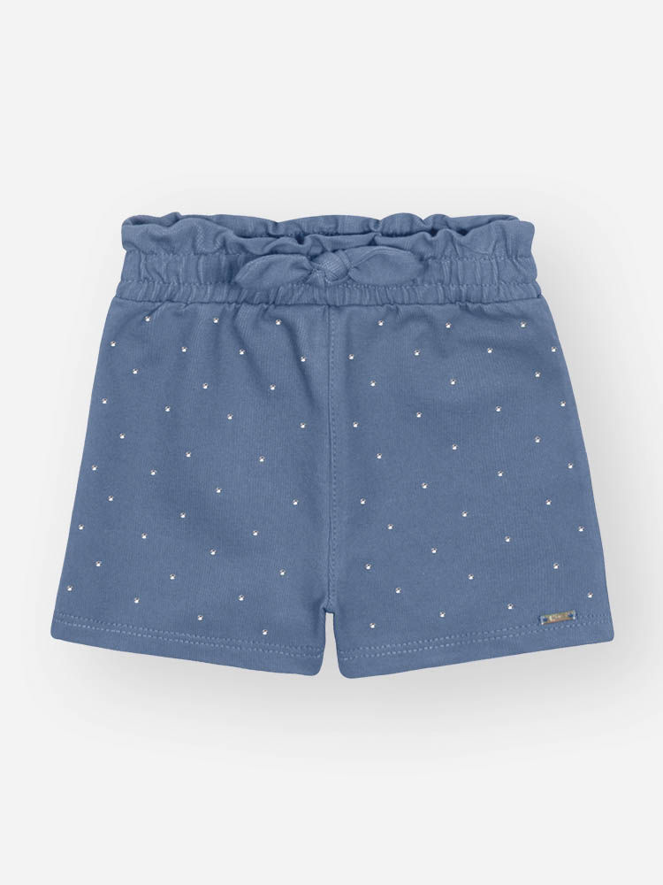 Shorts Infantil Fashion em Molecotton Denim com Strass AZUL JEANS MEDIO