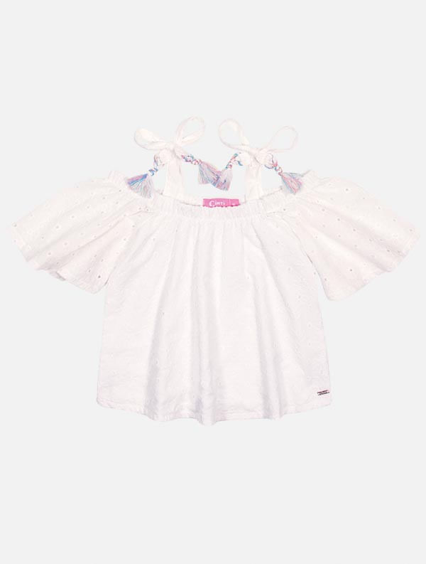 CONJ BLUSA E SHORTS OFF WHITE