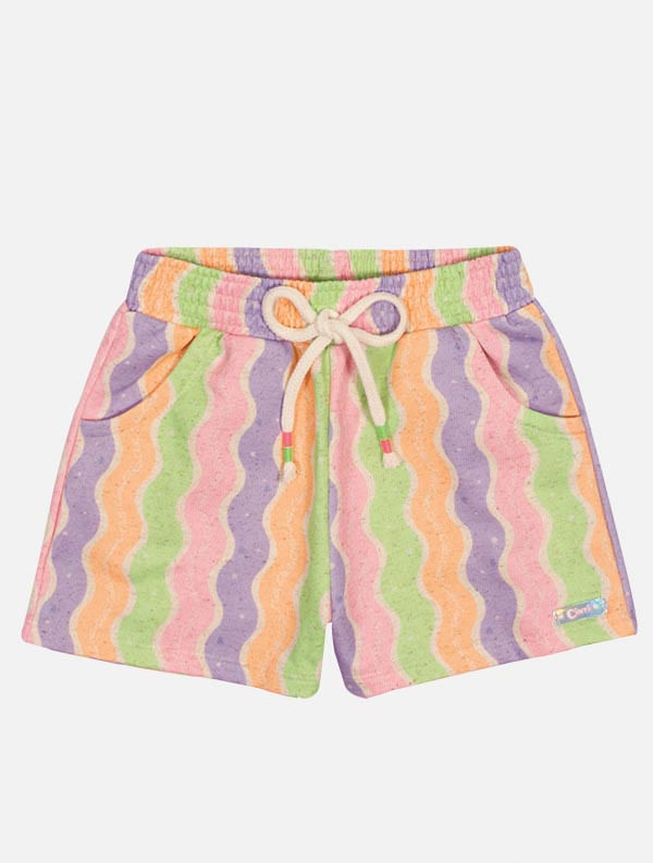 CONJ BLUSA E SHORTS NATURAL/LJ NEON