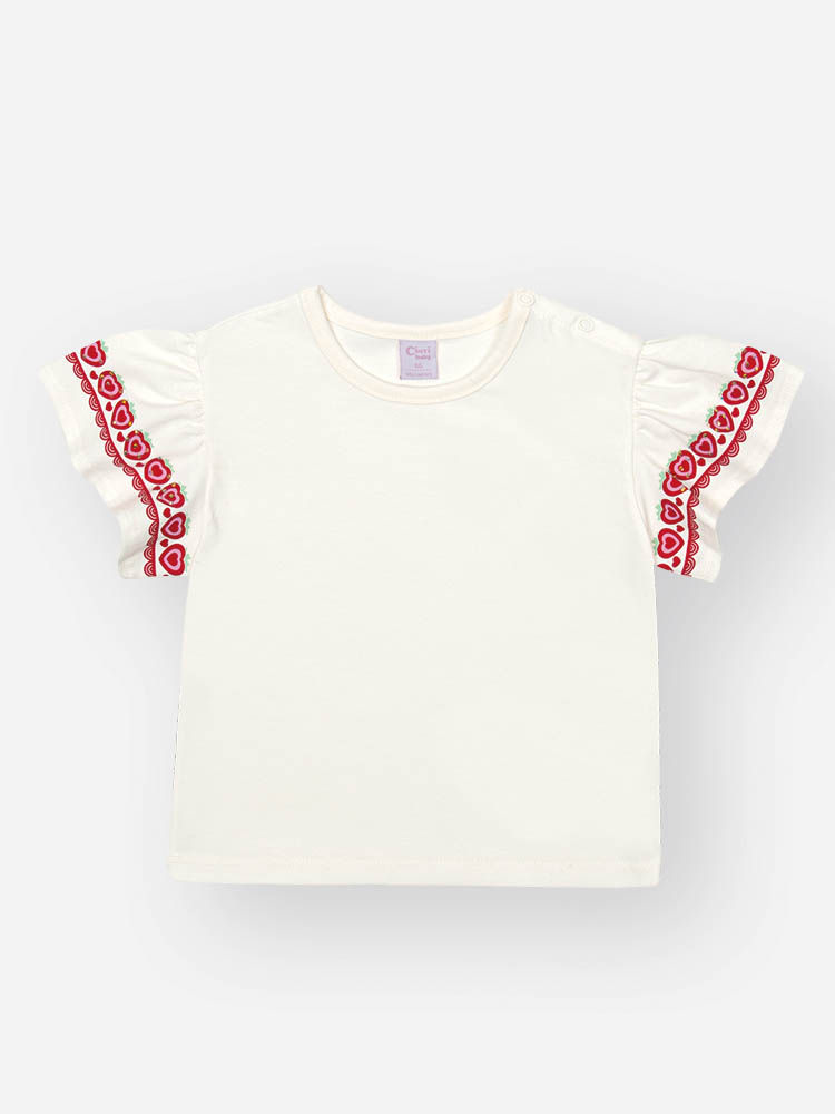 Conjunto Bebê Menina com Saia Shorts em Tule Foil – Blusa em Cotton e Look Infantil Festa Cinti Baby NATURAL/VM MARTE