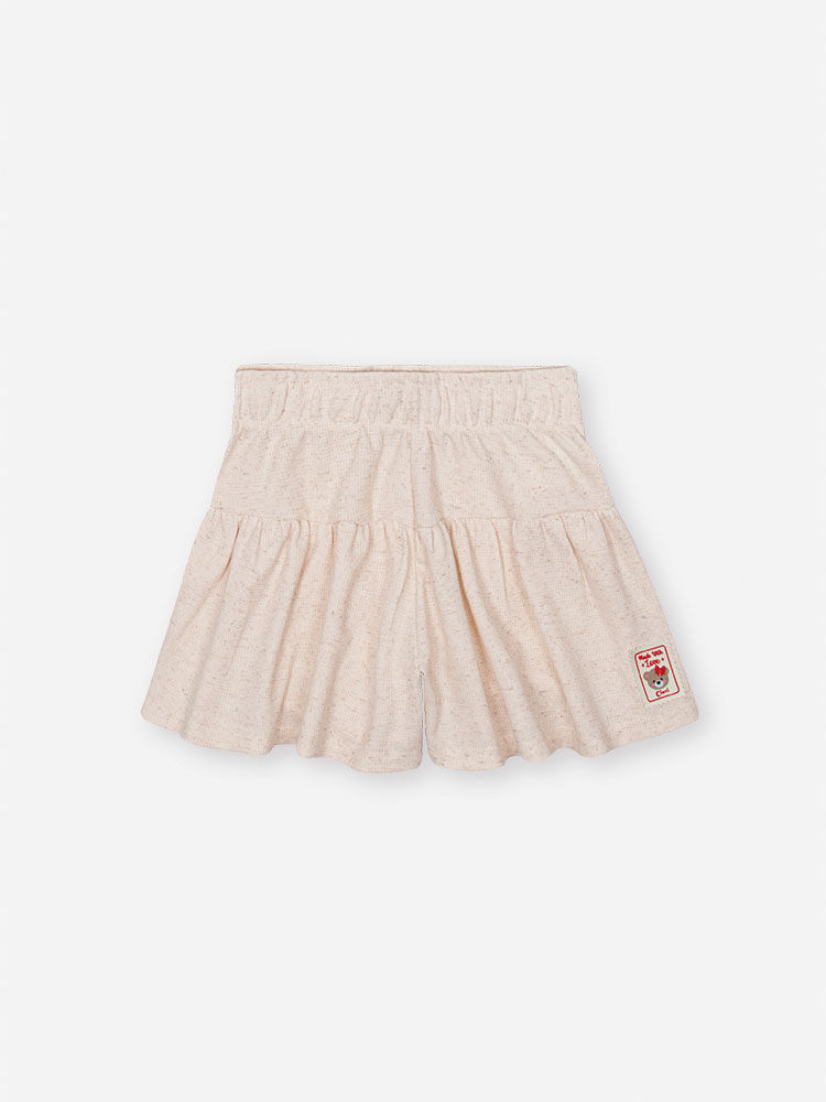 Conjunto Infantil de Festa com Blusa e Shorts em Moletinho Waffle – Look Menina Verão com Strass OFF WHITE