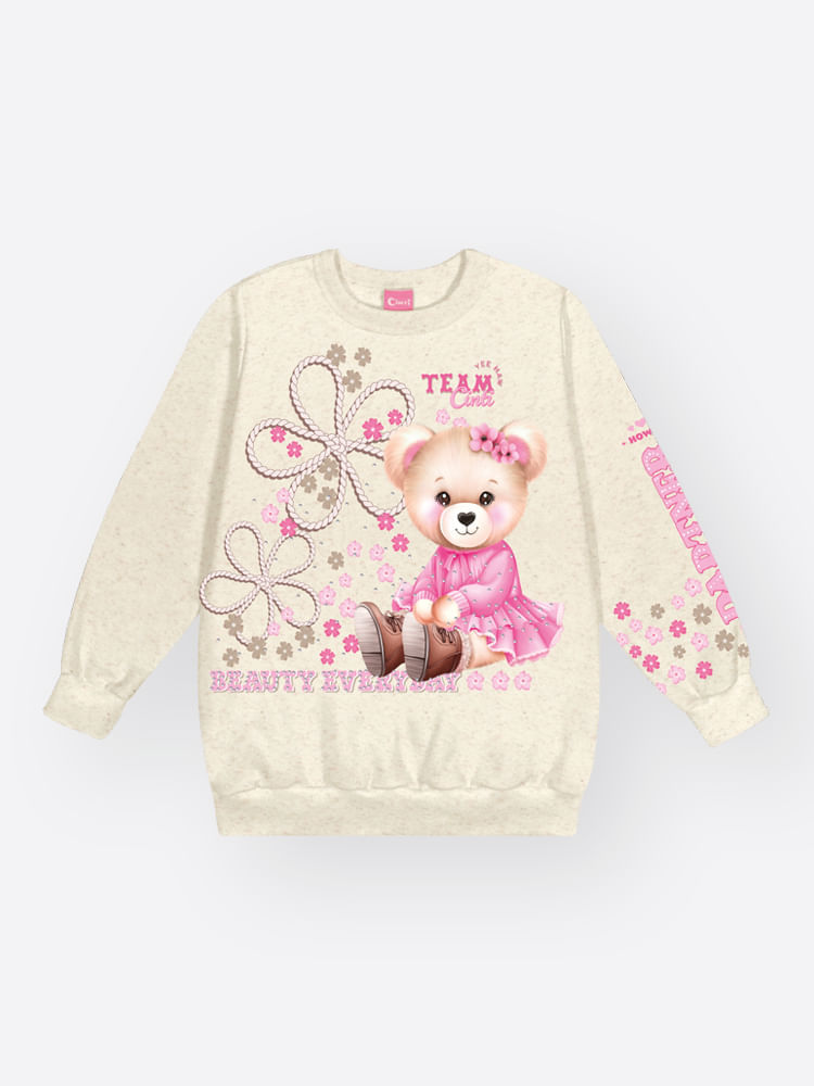 Conjunto Menina Bear Partner Floral Mundo Cinti