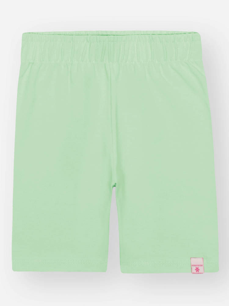 Bermuda Ciclista Infantil Básica em Cotton com Algodão – Ciclista Menina Verão com Elastano VERDE CIDRA