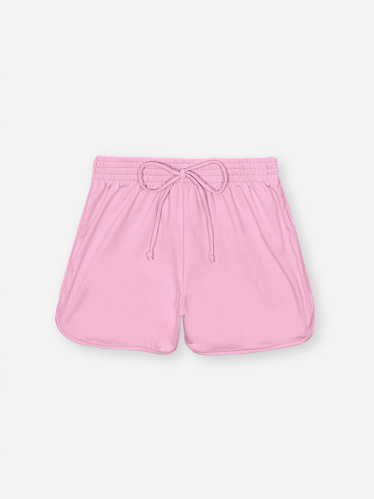 Shorts Infantil em Malha UV Neon – Short Menina Moda Praia Verão com Cordão ROSA IOGURTE