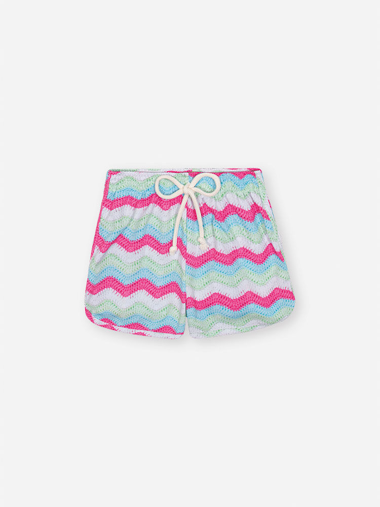 Shorts Infantil de Praia em Nylon Estampado ROSA CRUSH
