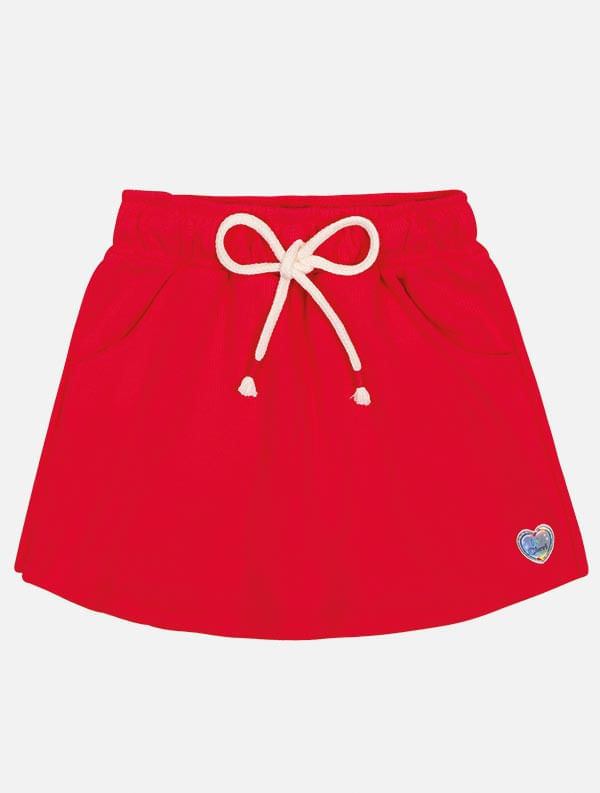 Conjunto Infantil Menina Blusa E Short-Saia Tutti-Frutti Vermelho Mundo Cinti