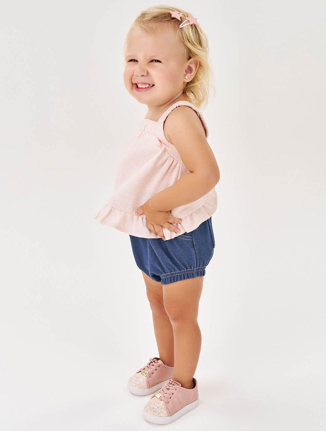 CONJ BLUSA E SHORTS LL BRUMA/AZ JEANS ME