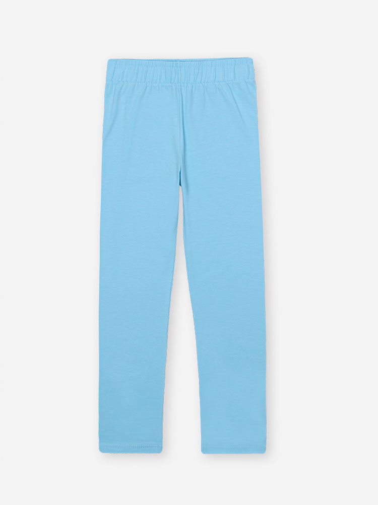 Legging Infantil Básica em Cotton com Algodão – Calça Legging Menina Verão com Elastano AZUL PORCELANA