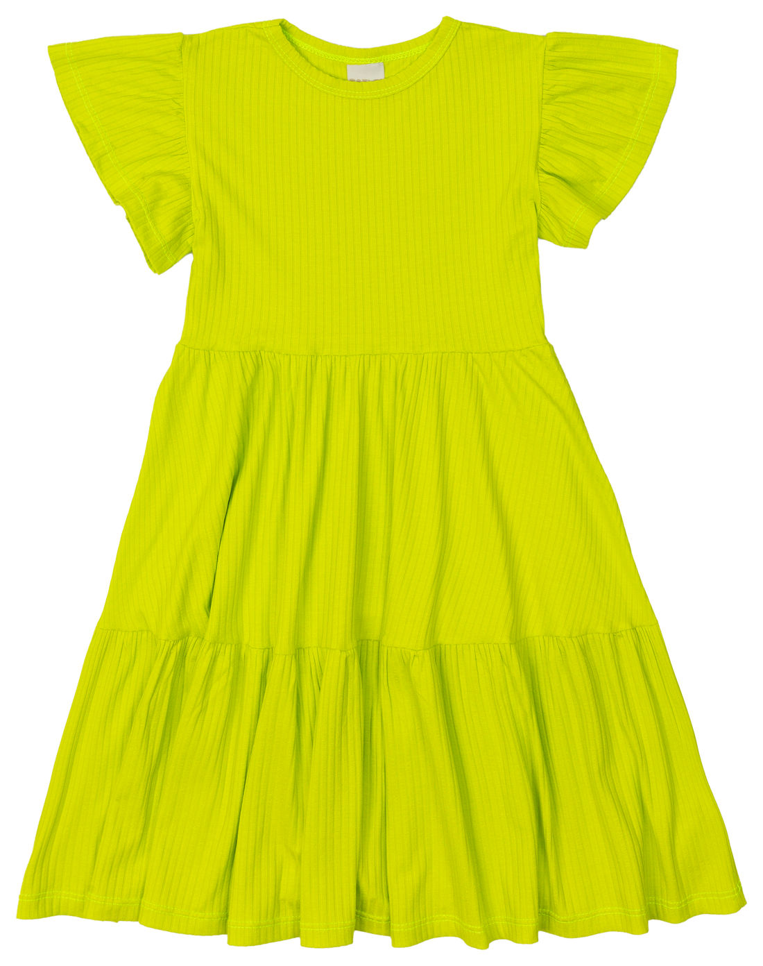 Vestido Infantil em Camadas Manga Curta Verde Vestido Infantil em Camadas Manga Curta Verde