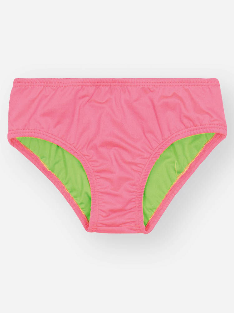 Biquíni Infantil em Malha UV Neon – Moda Praia Menina Verão com Proteção UV e Cores Vibrantes ROSA NEON FORTE