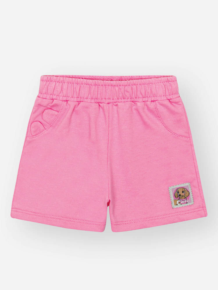 Conjunto Bebê Menina Cachorrinha com Orelhas Interativas – Blusa Boxy e Shorts em Algodão NATURAL/RS CONFETE