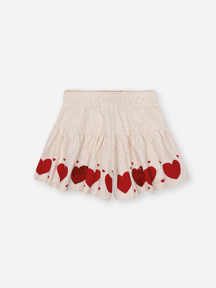 Conjunto Infantil de Festa com Blusa e Shorts em Moletinho Waffle Linho – Look Menina Verão com Cora OFF WHITE