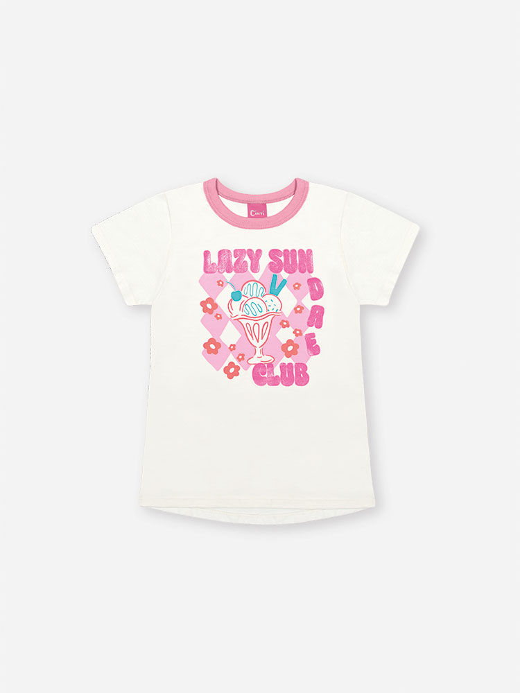 Conjunto Infantil Neon Love com Blusa em Meia Malha e Legging Floral em Suplex – Look Menina Verão c NATURAL/RS BARBIE