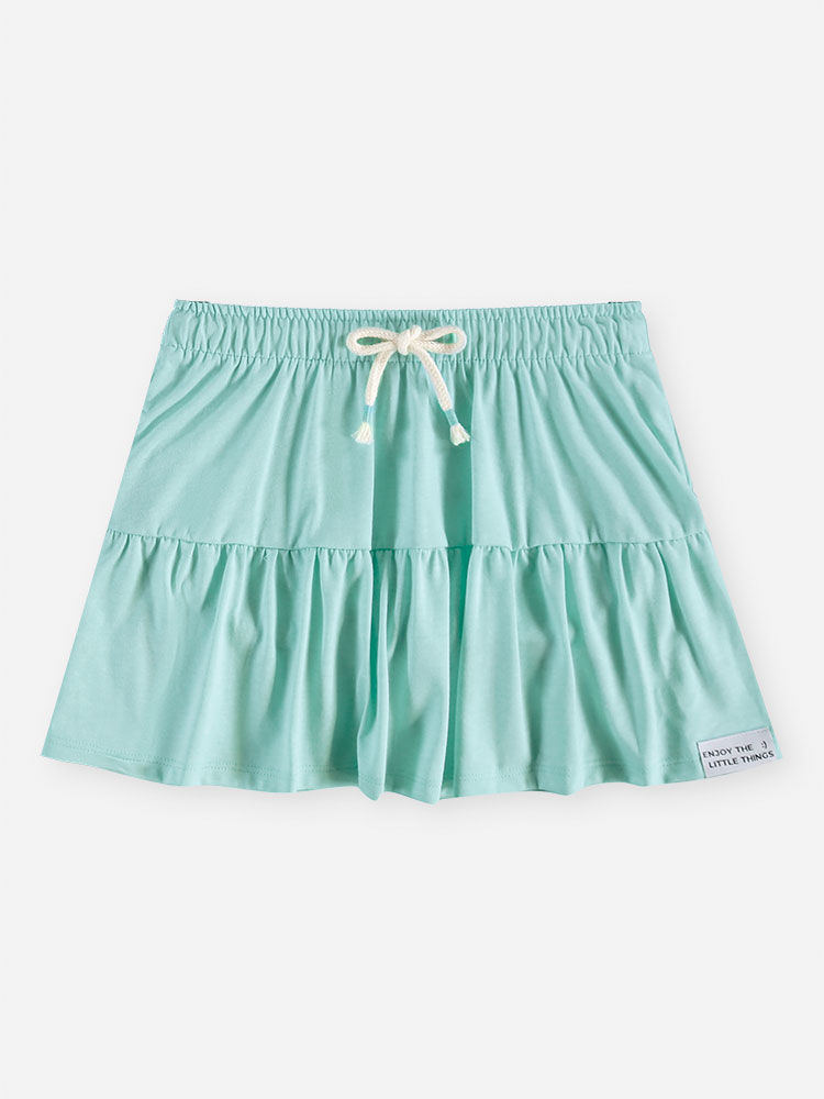 Conjunto Infantil Menina Cropped e Saia-Short com Strass Brisa