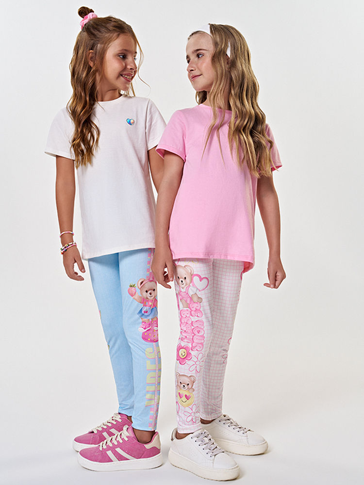Legging Infantil Ursinhos e Frutinhas Porcelana
