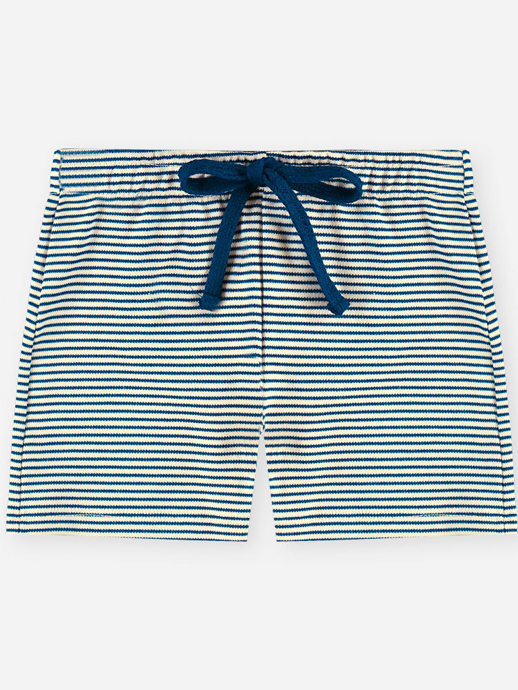 Conjunto Bebê Menino Body com Lenço e Bermuda Listrada Marinho