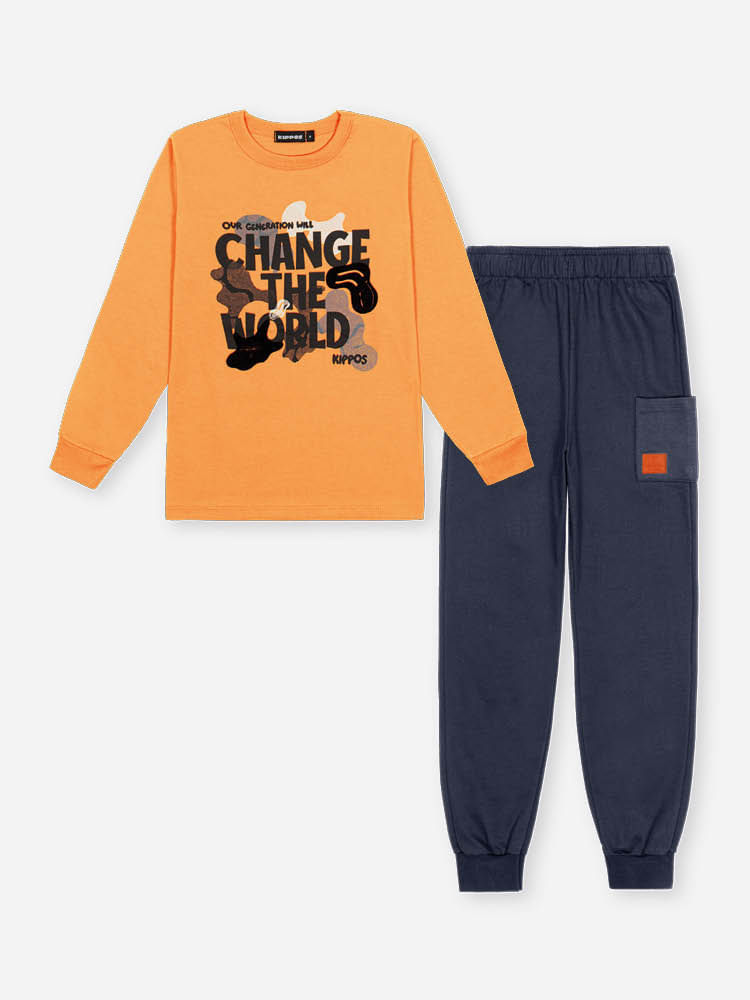 Conjunto Infantil Menino Change the World Kippos