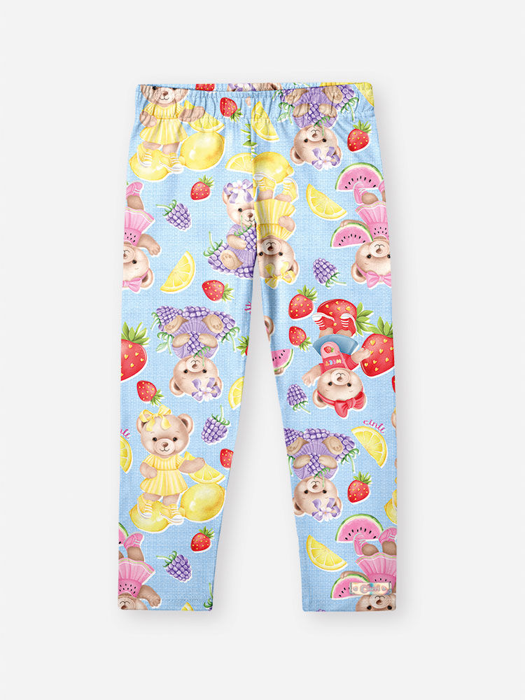 Calça Legging Bebê Menina Ursinhas de Frutas