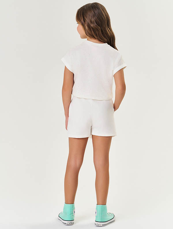 CONJ BLUSA E SHORTS/SAIA NATURAL/NATURAL