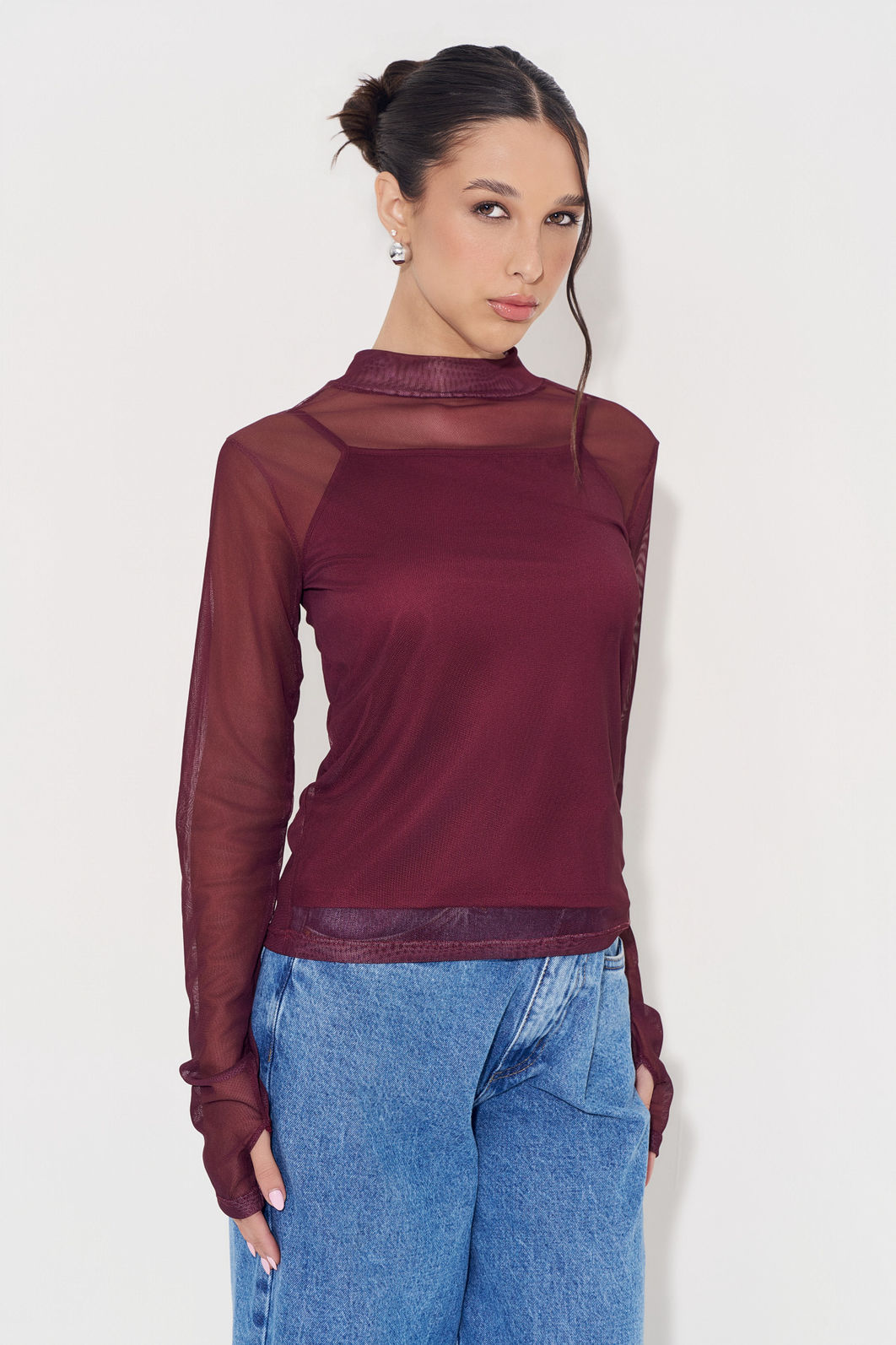 Blusa em Tule Flávia Bordô Blusa em Tule Flávia Bordô