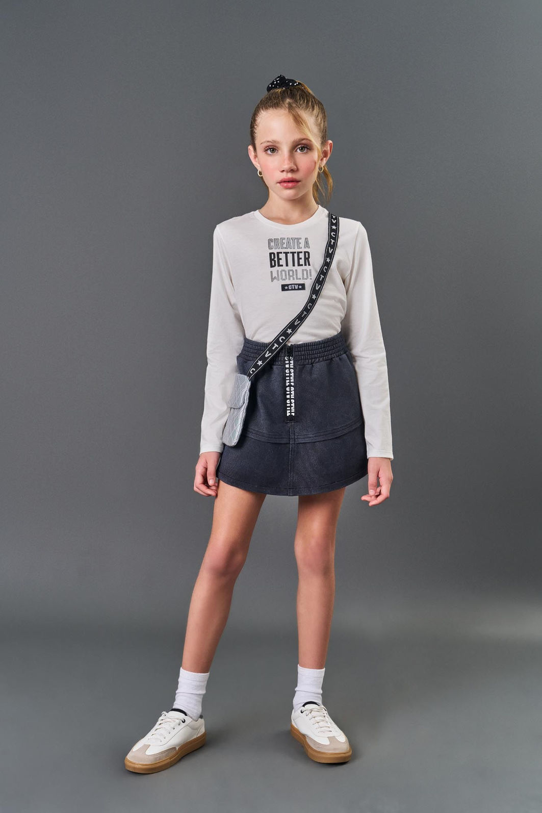 Conjunto Infantil Menina com Bolsa Better World Preto CTV