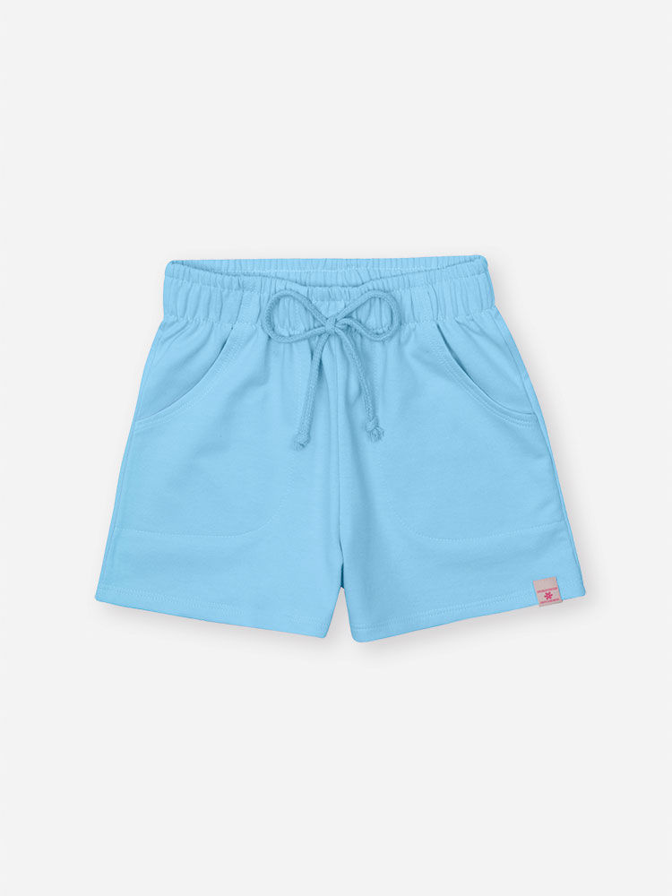 Shorts Infantil Básico Moletinho Cordão Porcelana