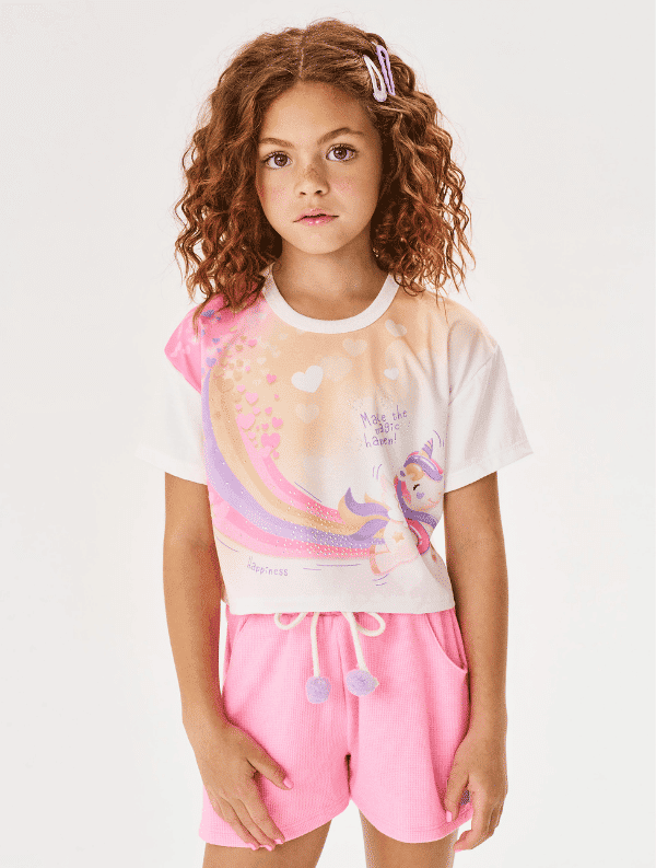 CONJ BLUSA E SHORTS BRANCO/AZ LITORAL
