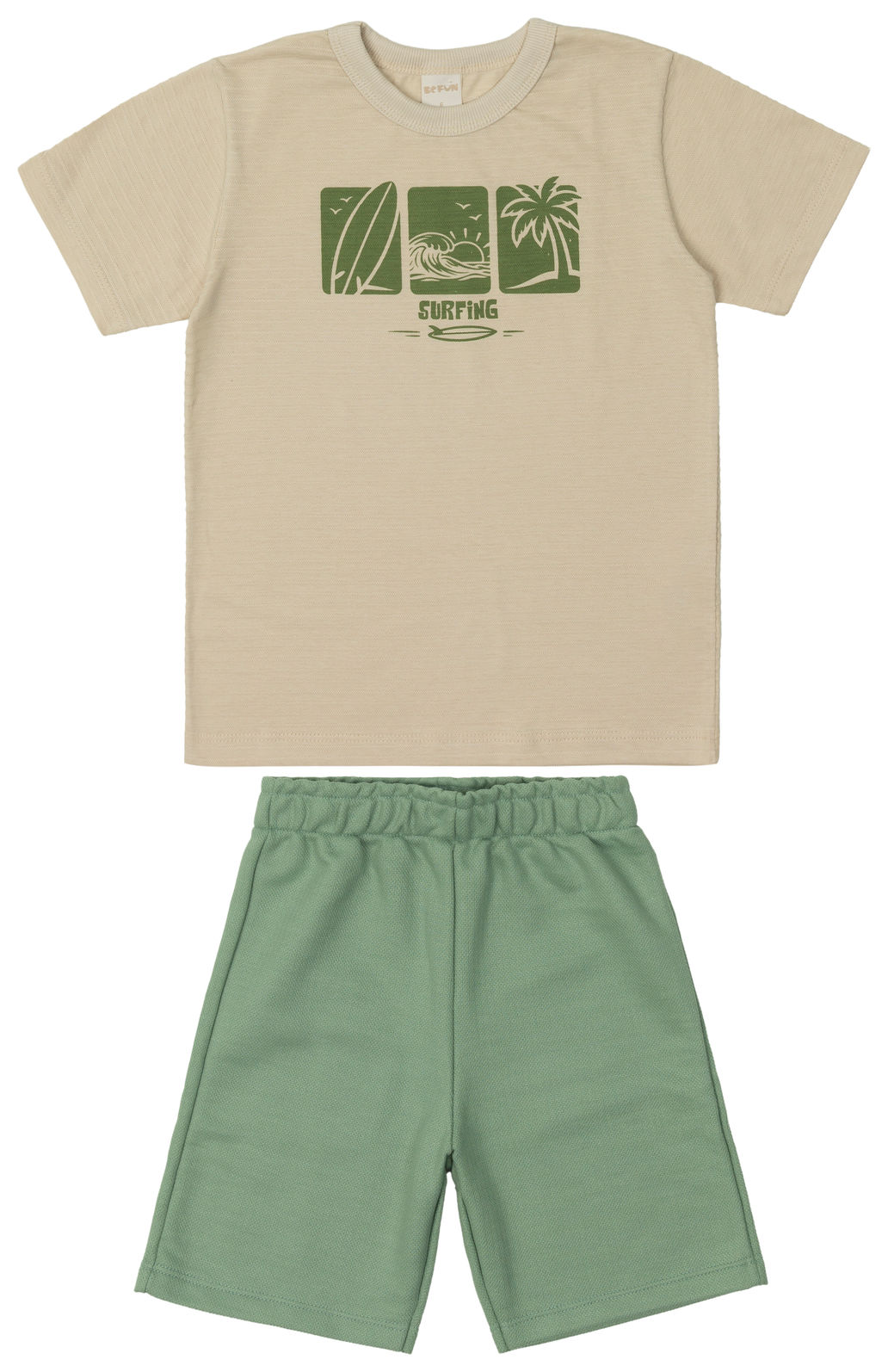 Conjunto Infantil Camiseta e Bermuda Surfing Verde Conjunto Infantil Camiseta e Bermuda Surfing Verde