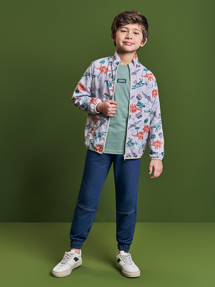 Jaqueta Corta-Vento Infantil Menino Dino World Divertto