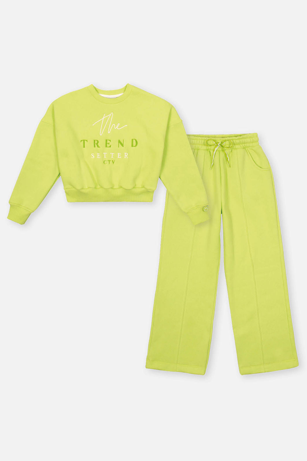 Conjunto Infantil Menina Trend Bordado Verde CTV