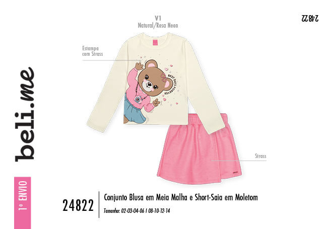 Conjunto Infantil Menina Ursa Best Days Forever Beli.me