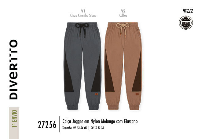 Calça Jogger Infantil Menino Bicolor Trail Divertto