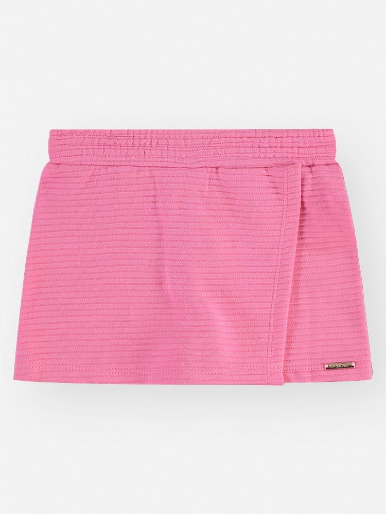 Conjunto Bebê Blusa Cute Bear e Short-Saia Rosa