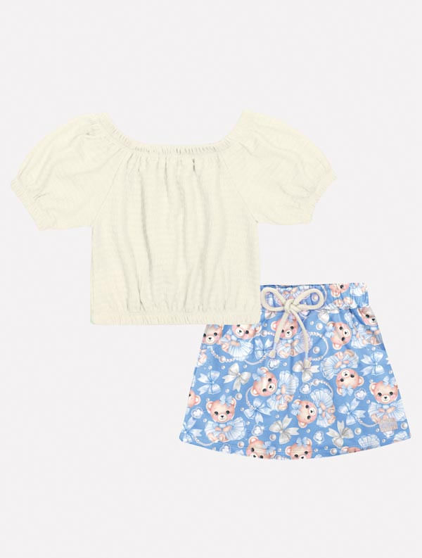 CONJ BLUSA E SHORTS/SAIA NATURAL/AZ PROVENCE