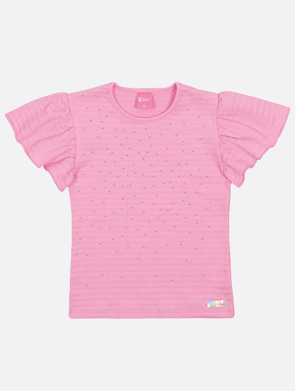 Blusa Infantil Menina Com Strass Rosa Mundo Cinti Blusa Infantil Menina Com Strass Rosa Mundo Cinti