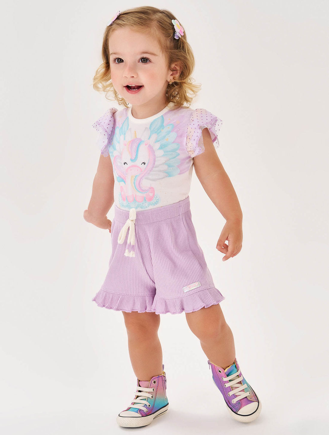 CONJ BODY E SHORTS NATURAL/ROSA IOGURTE