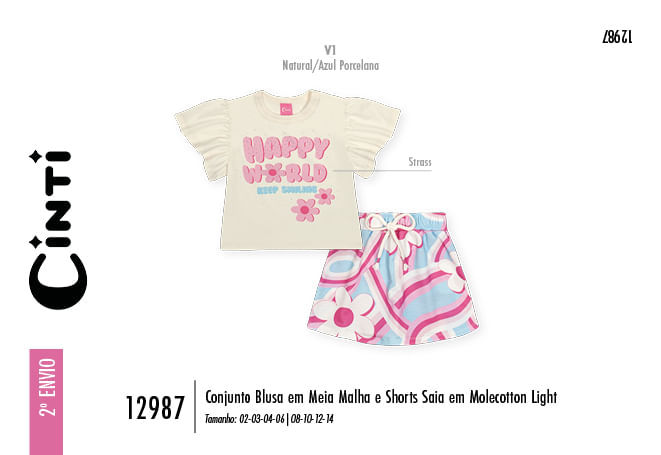 Conjunto Infantil Menina HAPPY WORLD Mundo Cinti