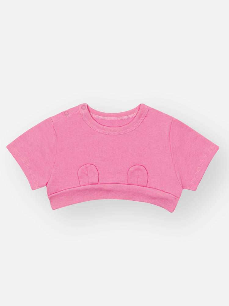 Conjunto Bebê Menina Body com Sobreposição Interativa e Shorts Denim – Look Divertido Cinti Baby NATURAL/AZ JEANS M/RS CONFETE