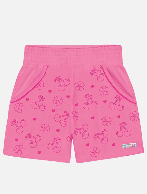 Conjunto Infantil Menina Tutti-Frutti Blusa E Short Rosa Mundo Cinti