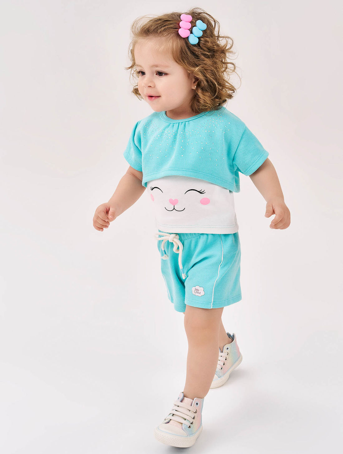 CONJ BLUSA,SHORTS,SOBREPOSICAO NAT/AZ LITORAL/AZ LI
