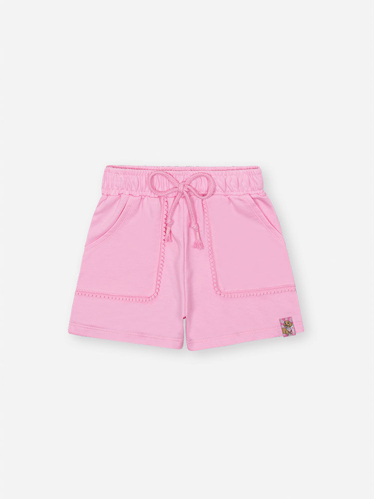 Conjunto Infantil com Blusa e Shorts em Moletinho – Look Menina Verão com Cachorrinhos OFF WHITE/RS IOGURTE
