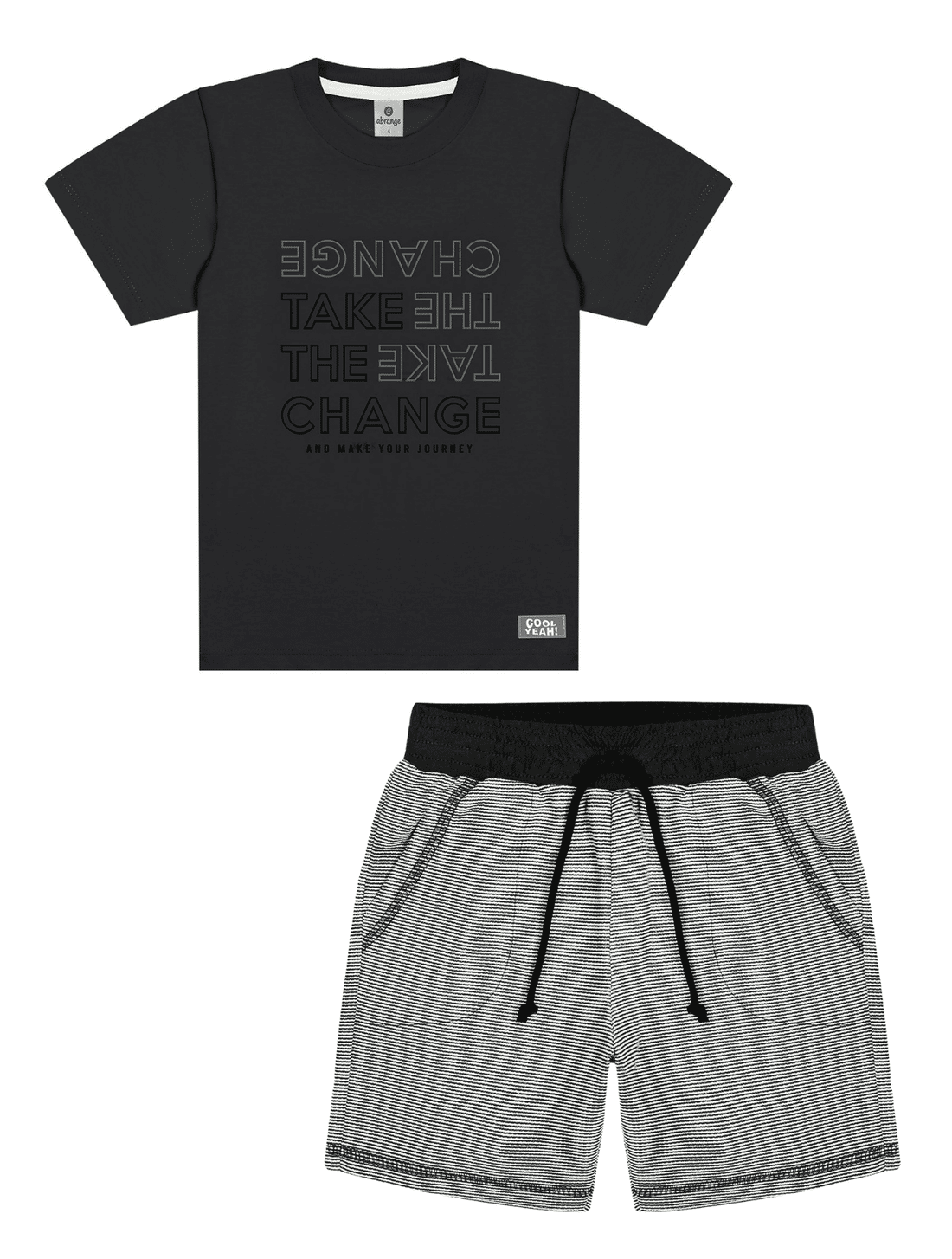 CONJ CAMISETA E BERMUDA CZ CHUMBO STONE/PRET