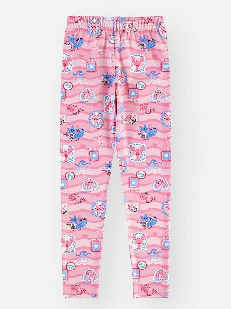 Calça Legging Infantil Menina Suplex Power Fundo do Mar