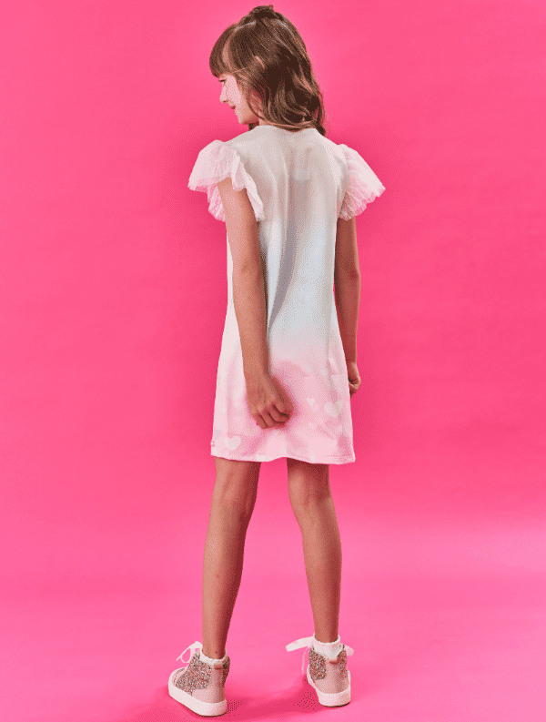 Vestido Infantil Menina Unicórnio Azul Cinti