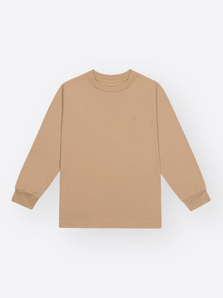 Camiseta Infantil Manga Longa em Meia Malha – Peça Básica para Looks de Inverno Confortáveis