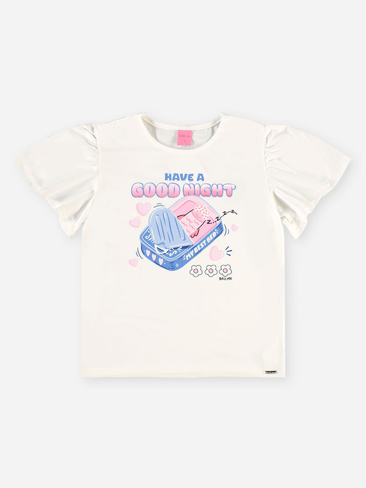Conjunto Infantil Menina Pijama Beauty com Scrunchie
